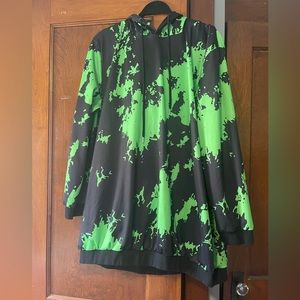 Green and black long hoodie from SHEIN